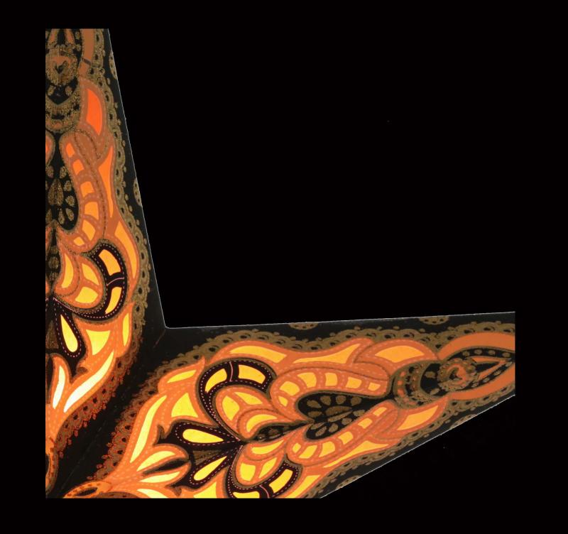 Baby Sumita Black / Orange - Foldable glowing Paperstar with 5 points, 40 cm